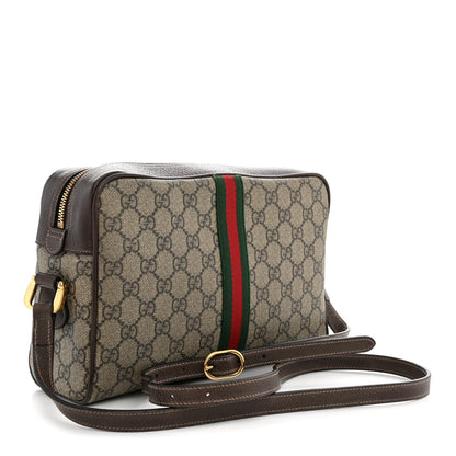 GG Supreme Monogram Web Small Ophidia Shoulder Bag Brown