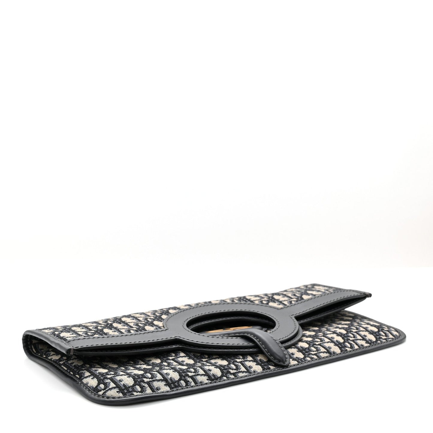 Oblique Fold Over Clutch Blue