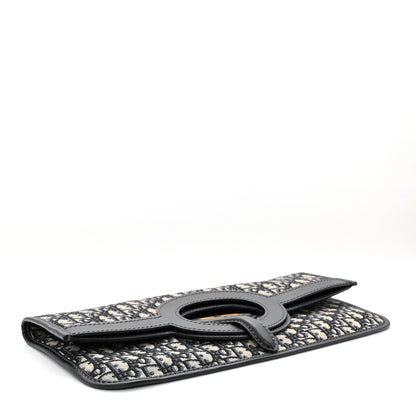 Oblique Fold Over Clutch Blue