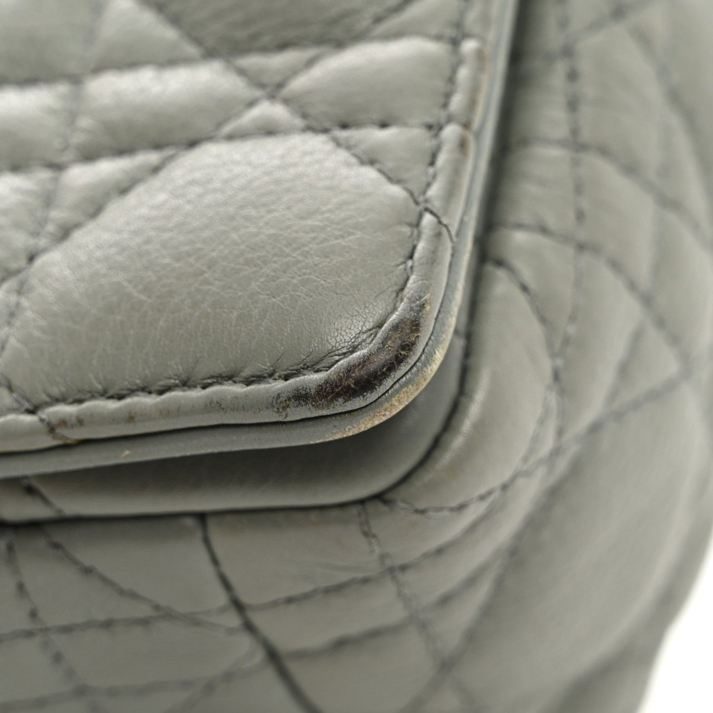 Calfskin Cannage Small Caro Bag Grey