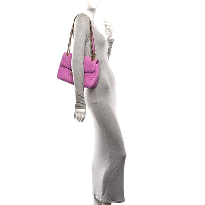 Calfskin Matelasse Medium GG Marmont Shoulder Bag Candy Mousse