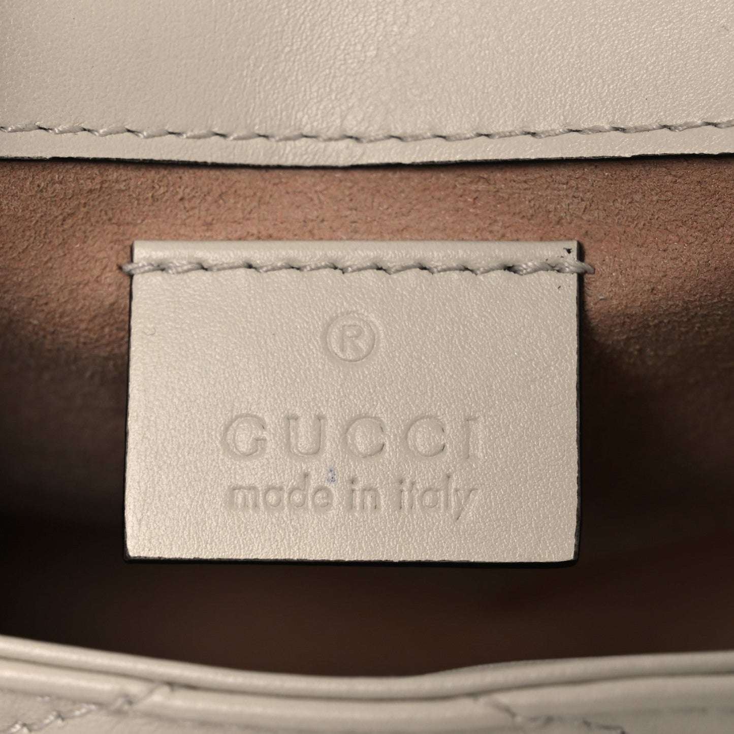 Calfskin Matelasse Super Mini GG Marmont Shoulder Bag White