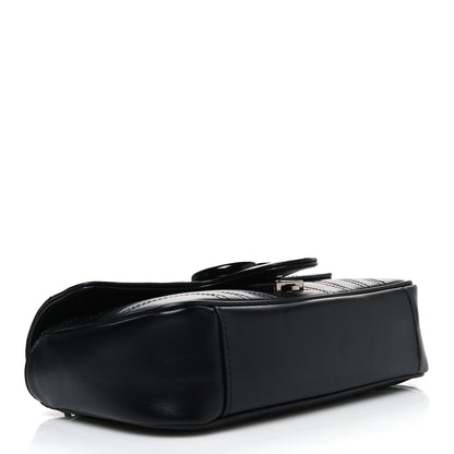 Calfskin Matelasse Monochrome Mini GG Marmont Shoulder Bag Black