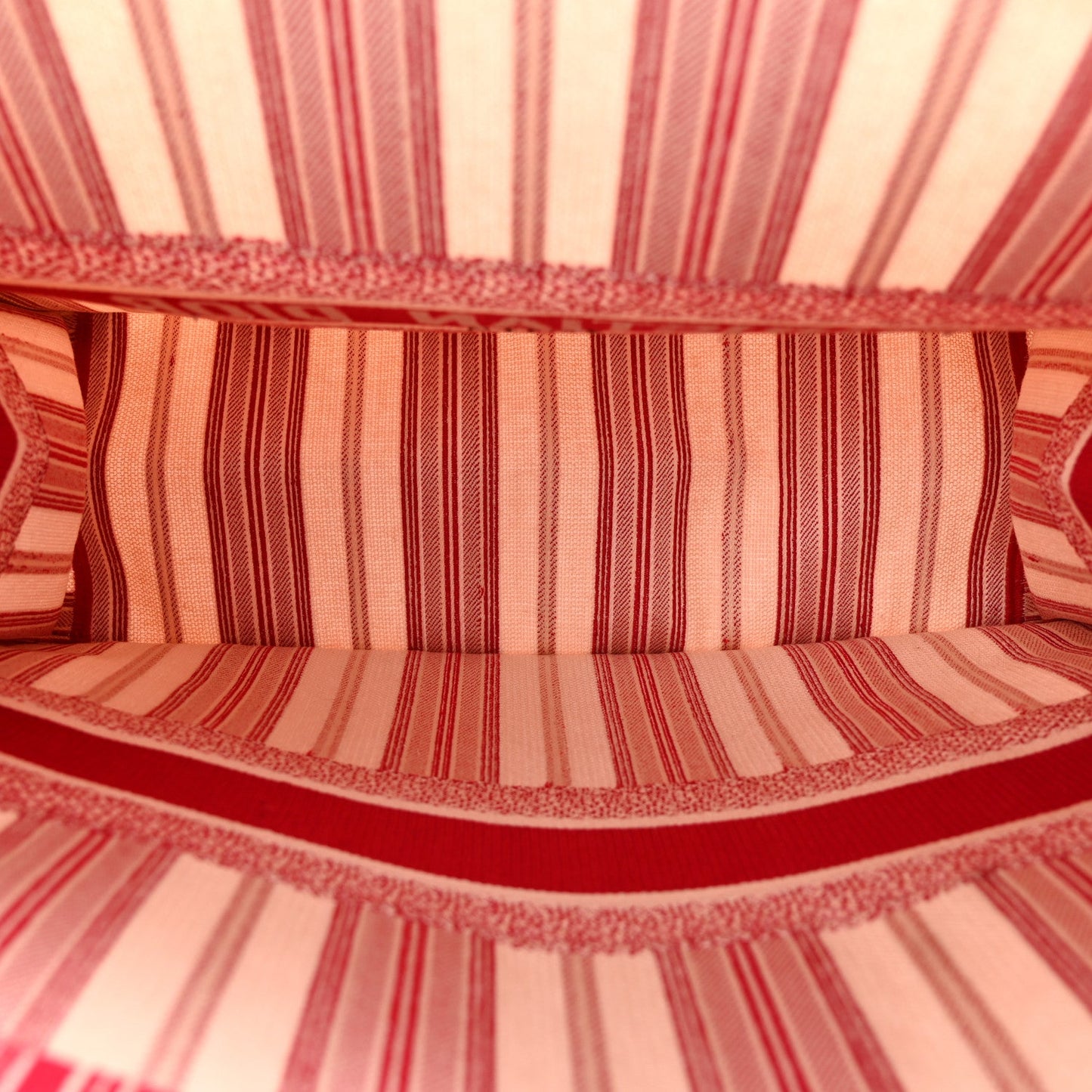 Canvas Embroidered Mykonos Large Striped Book Tote Red