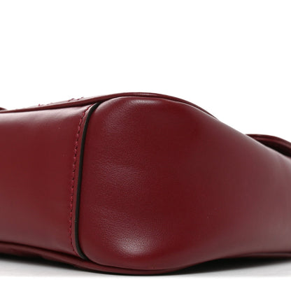 Calfskin Matelasse Small GG Marmont Shoulder Bag Rosso Ancora Red