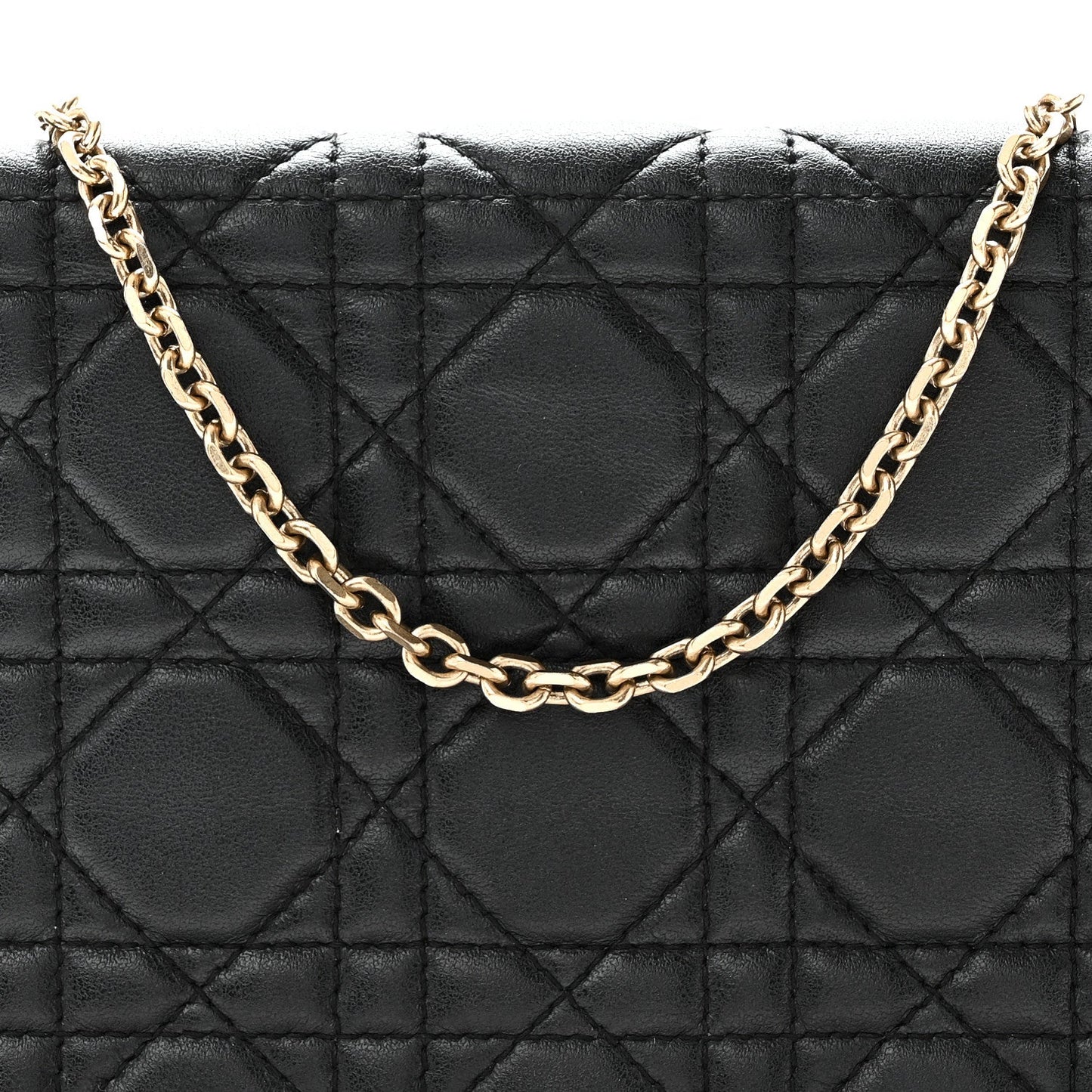 Lambskin Cannage Lady Dior Pouch Black