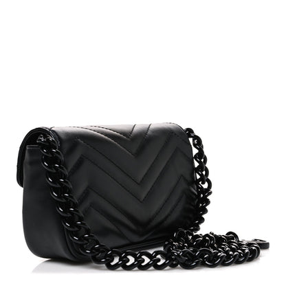 Calfskin Matelasse Monochrome GG Marmont Chain Belt Bag Black