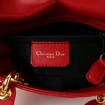 Lambskin Cannage Mini Lady Dior Red
