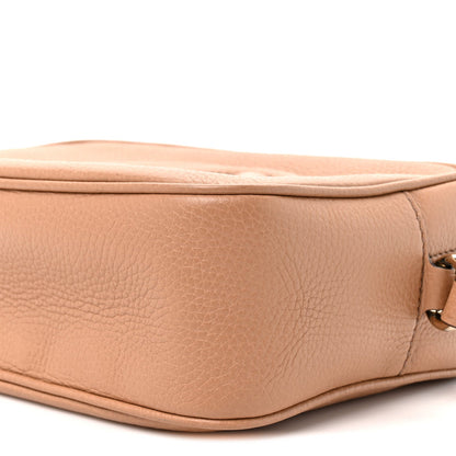 Pebbled Calfskin Small Soho Disco Bag Camelia