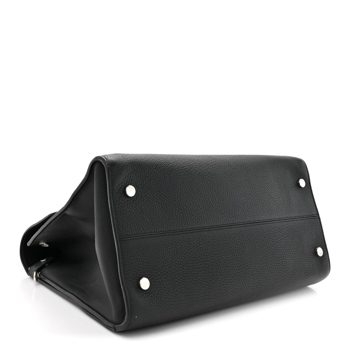 Grained Calfskin Large Diorever Flap Black
