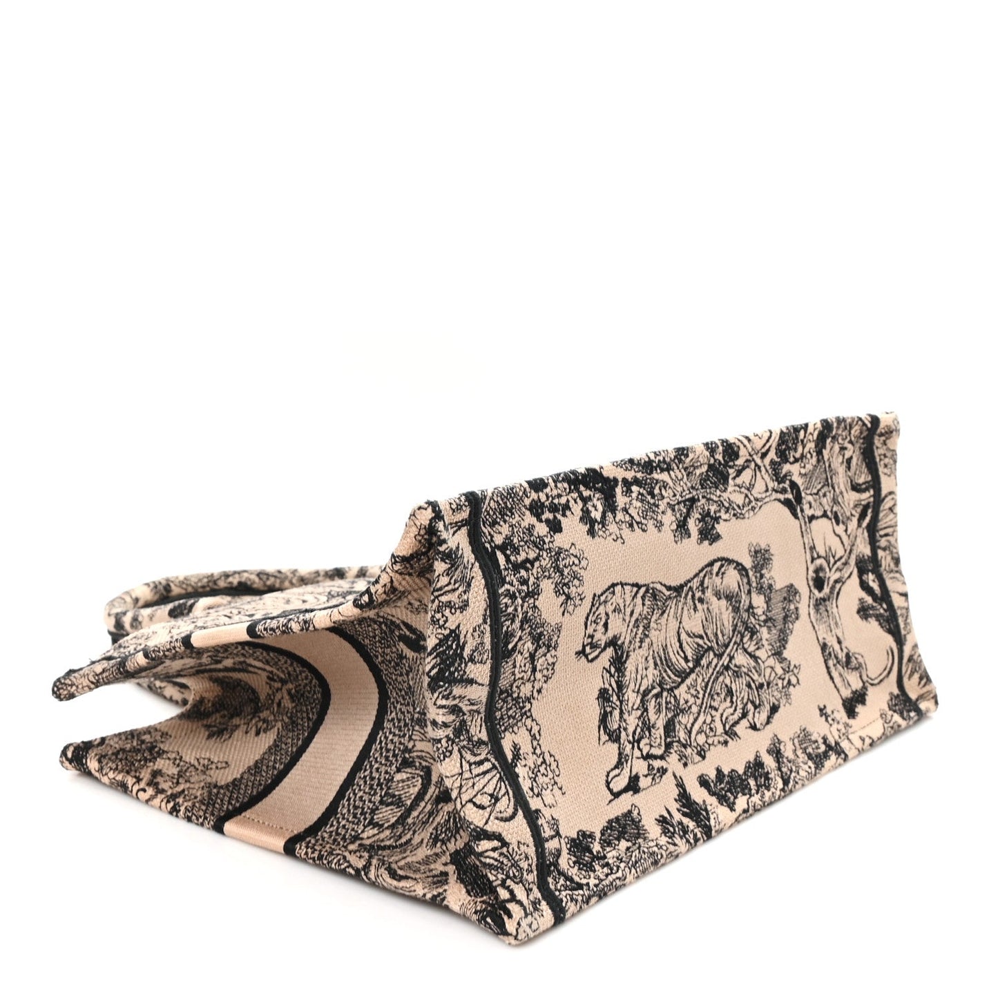 Canvas Embroidered Medium Dioriviera Toile De Jouy Book Tote Black