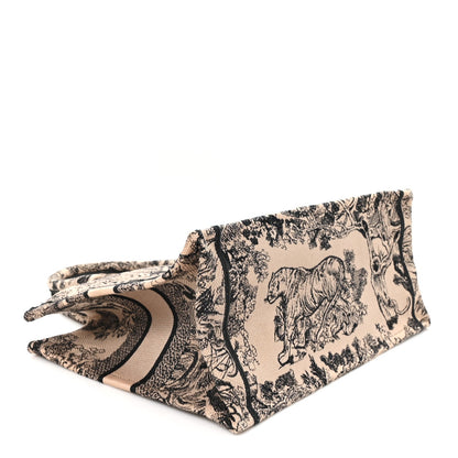 Canvas Embroidered Medium Dioriviera Toile De Jouy Book Tote Black