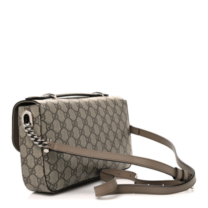 GG Supreme Monogram Petite GG Top Handle Shoulder Bag Beige Ebony