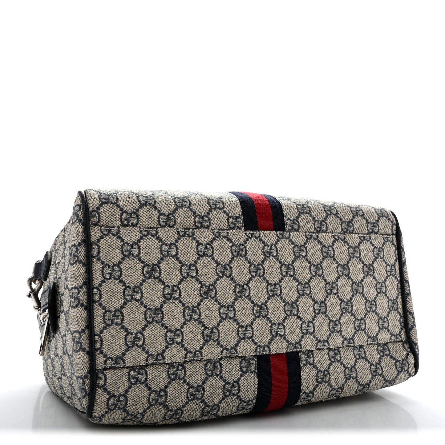 GG Supreme Monogram Web Medium Ophidia Top Handle Bag Beige Blue