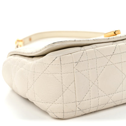 Calfskin Cannage Small Caro Bag Ivory