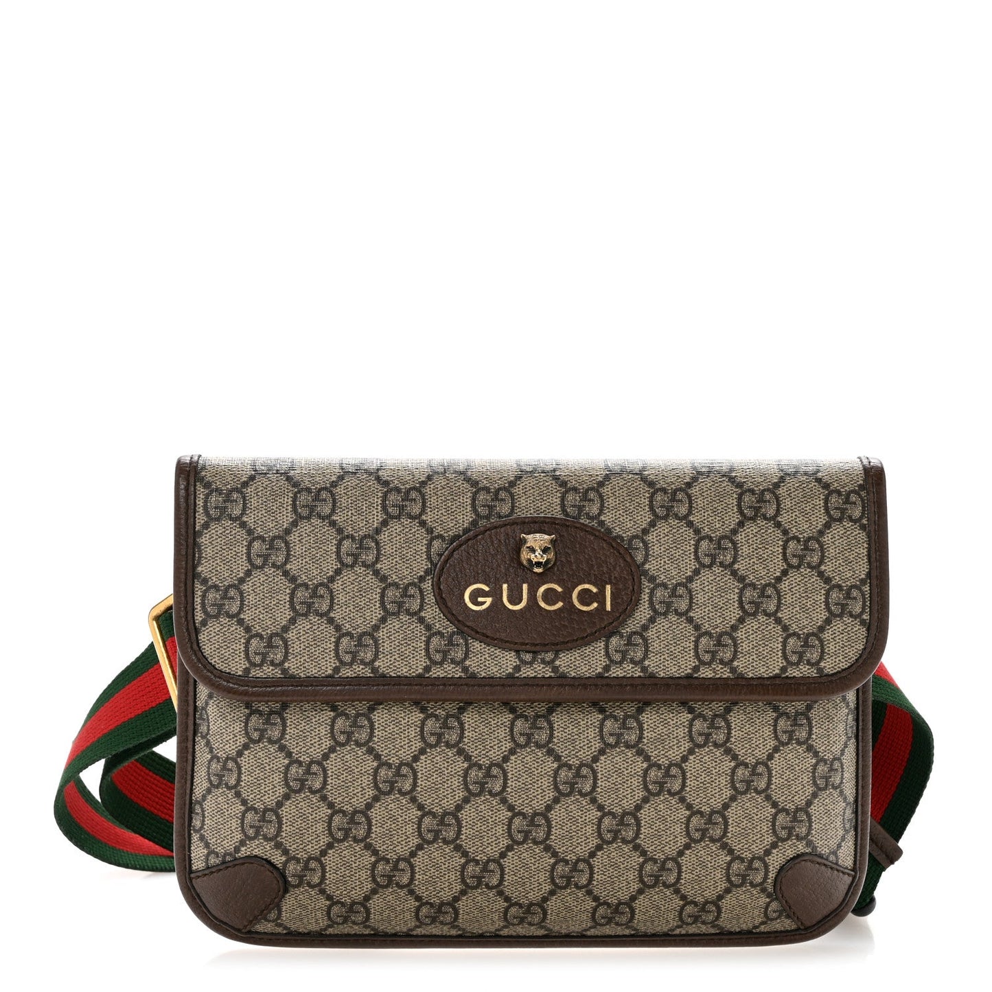 GG Supreme Monogram Neo Vintage Web Belt Bag Brown