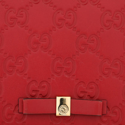 Guccissima Signature Bowy Chain Wallet Hibiscus Red