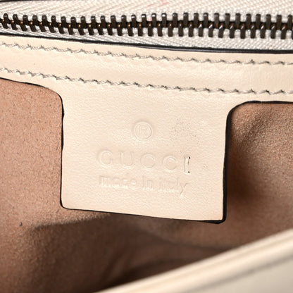 Calfskin Matelasse Small GG Marmont Shoulder Bag White