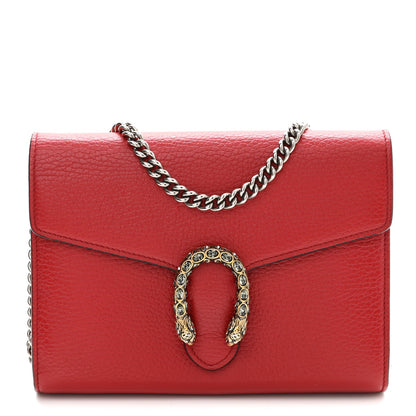 Calfskin Mini Dionysus Chain Wallet Hibiscus Red