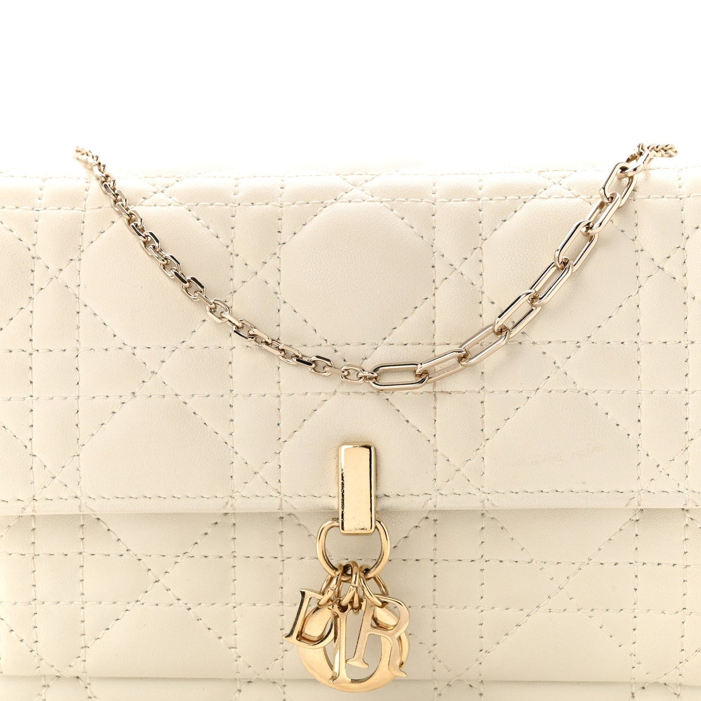 Lambskin Cannage Chain My Dior Daily Chain Pouch Latte