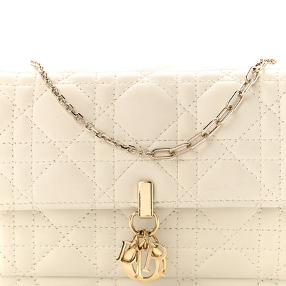 Lambskin Cannage Chain My Dior Daily Chain Pouch Latte
