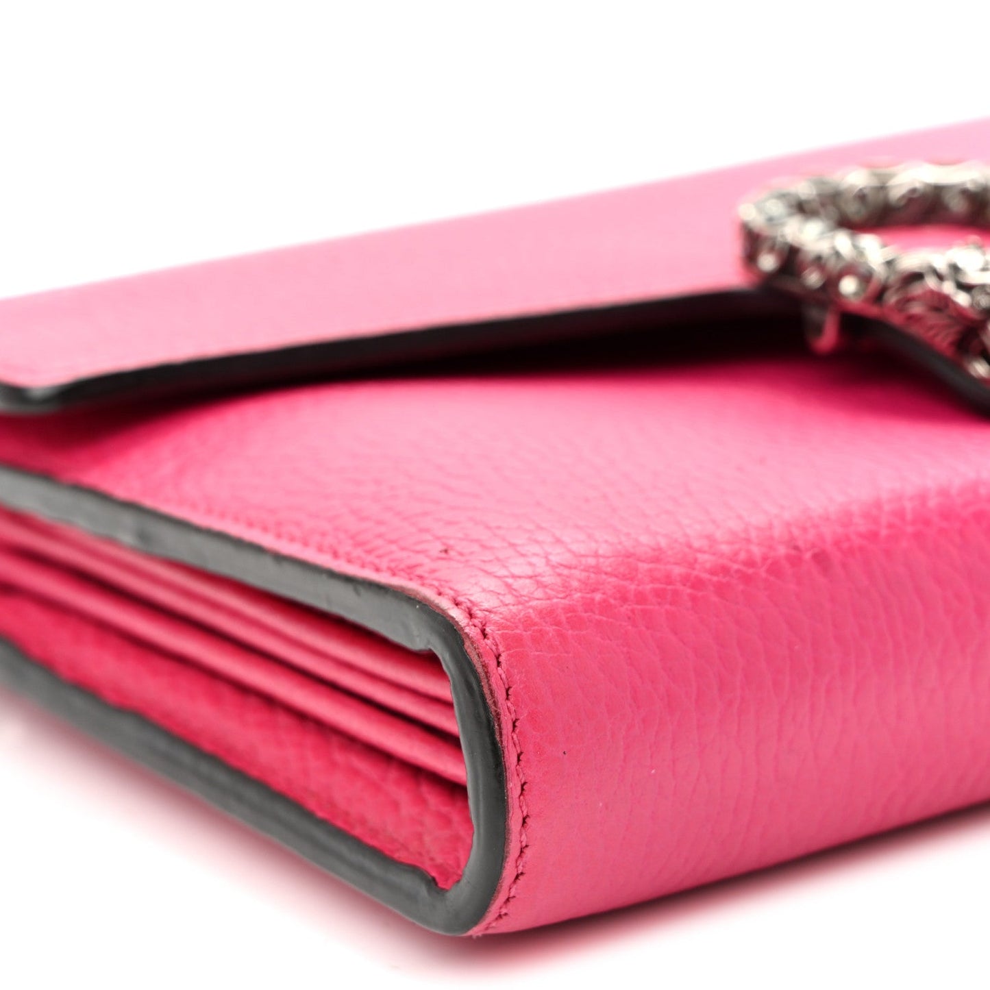Dollar Calfskin Crystal Mini Dionysus Chain Wallet Box Pink