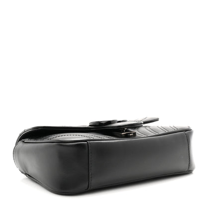 Calfskin Matelasse Monochrome Mini GG Marmont Shoulder Bag Black