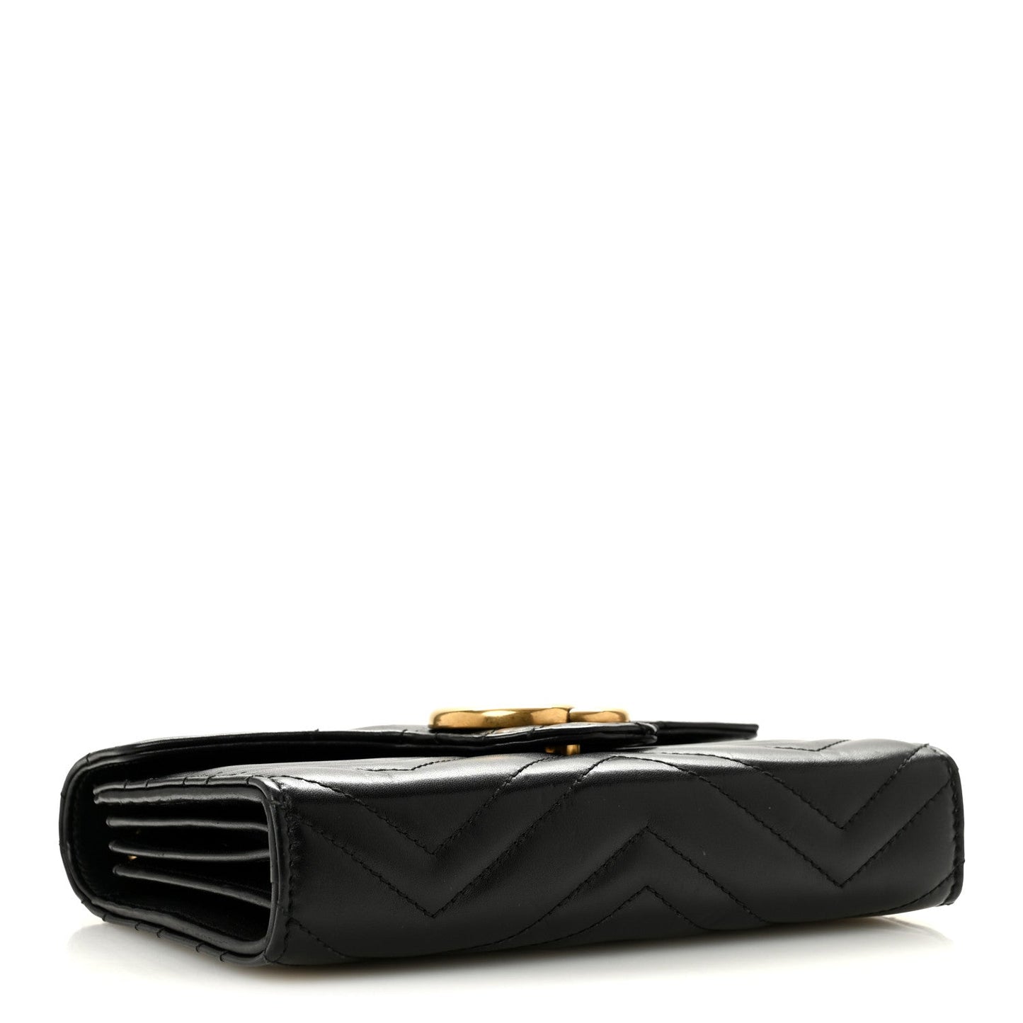 Calfskin Matelasse GG Marmont Chain Wallet Black