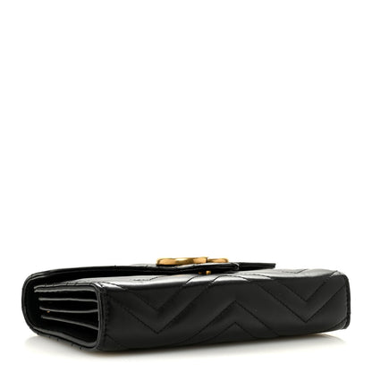 Calfskin Matelasse GG Marmont Chain Wallet Black