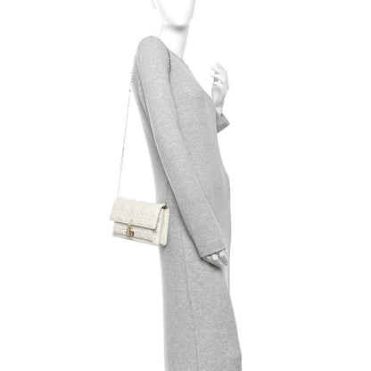 Lambskin Cannage Chain My Dior Daily Chain Pouch Latte