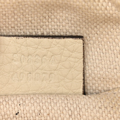 Pebbled Calfskin Small Soho Disco Bag Off White