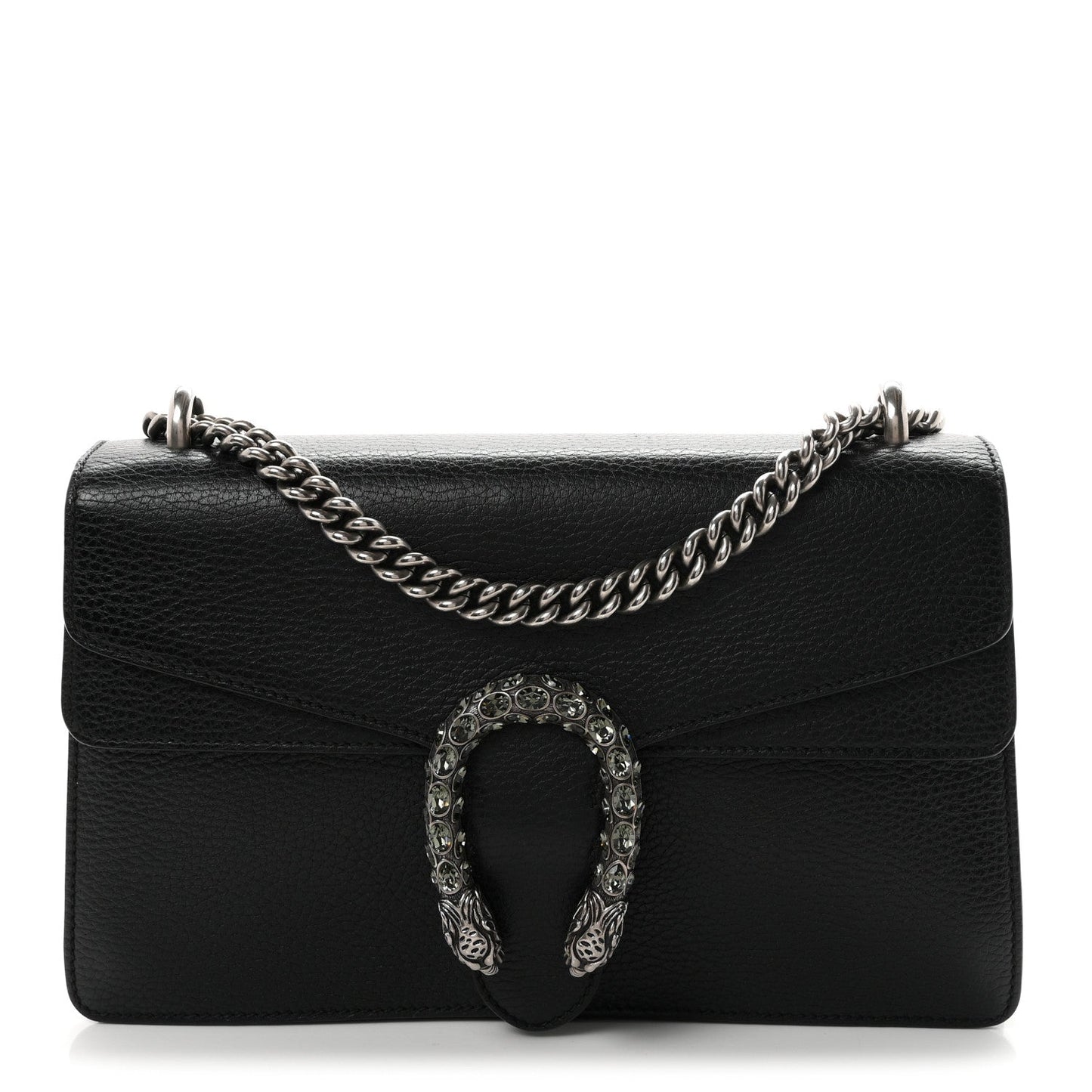 Pebbled Calfskin Small Dionysus Shoulder Bag Black