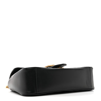 Calfskin Matelasse Small GG Marmont Shoulder Bag Black