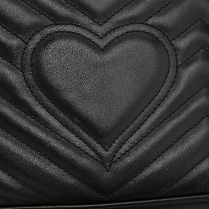 Calfskin Matelasse Small GG Marmont Shoulder Bag Black
