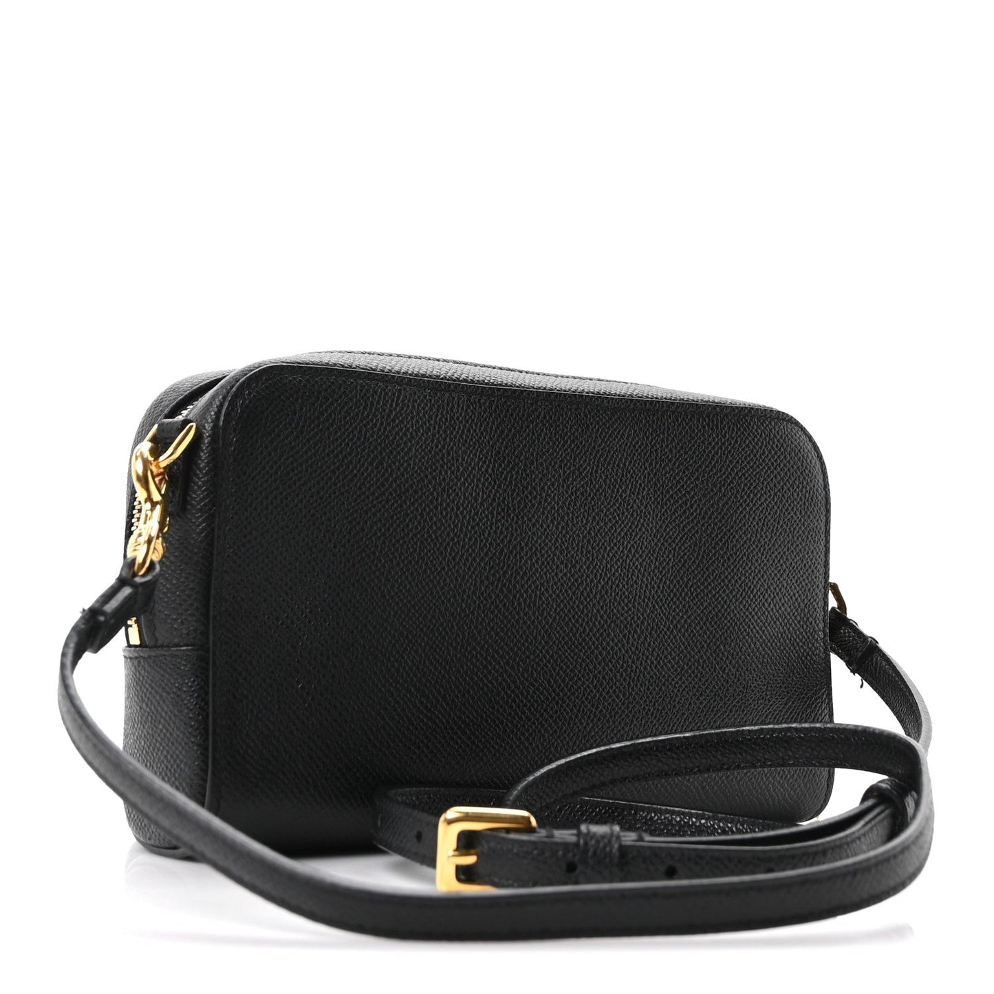 Grained Calfskin Caro Double Pouch Black