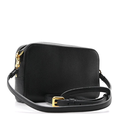 Grained Calfskin Caro Double Pouch Black
