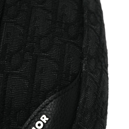 Grained Calfskin Oblique Scarab Sling Bag Black