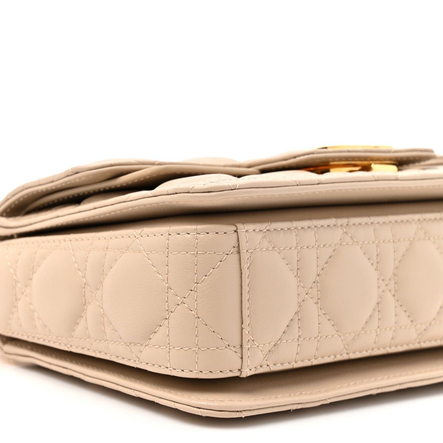 Lambskin Cannage Small Jolie Top Handle Bag Powder Beige Latte