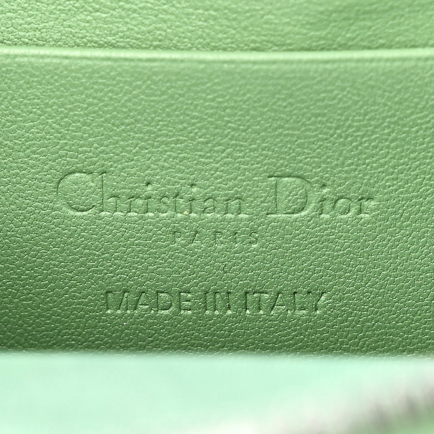 Lambskin Cannage Lady Dior Phone Holder Jade Green