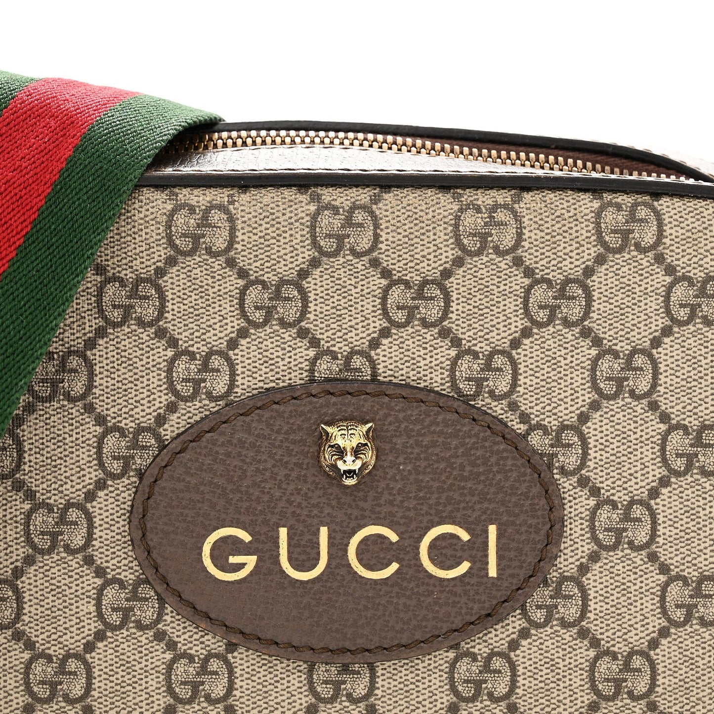 GG Supreme Monogram Web Neo Vintage Shoulder Bag Beige New Acero Crop