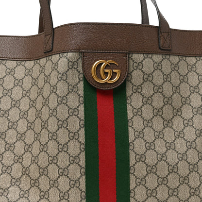 GG Supreme Monogram Web Ophidia Tote Brown