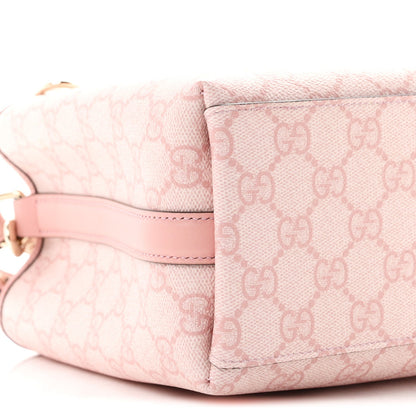 GG Supreme Monogram Emblem Mini Bucket Bag Pink