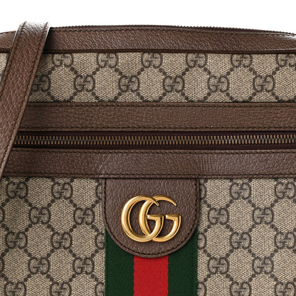 GG Supreme Monogram Web Medium Ophidia Messenger Bag Brown