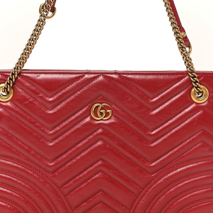 Azalea Calfskin Matelasse Heart Medium GG Marmont Slim Shoulder Bag Romantic Cerise