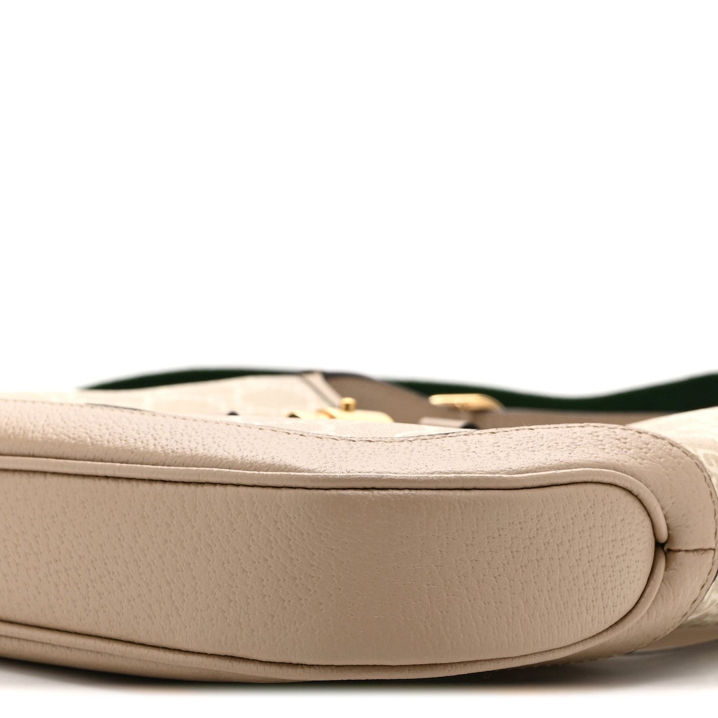 GG Supreme Monogram Textured Dollar Calfskin Web Small Jackie 1961 Hobo Beige Mystic White Oatmeal