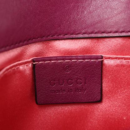 Velvet Matelasse Mini GG Marmont Shoulder Bag Fuchsia Violet Cyclamen