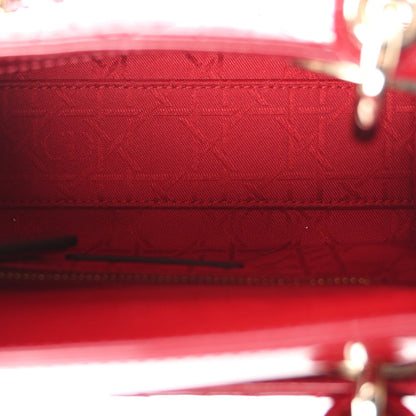 Patent Cannage Mini Lady Dior Red