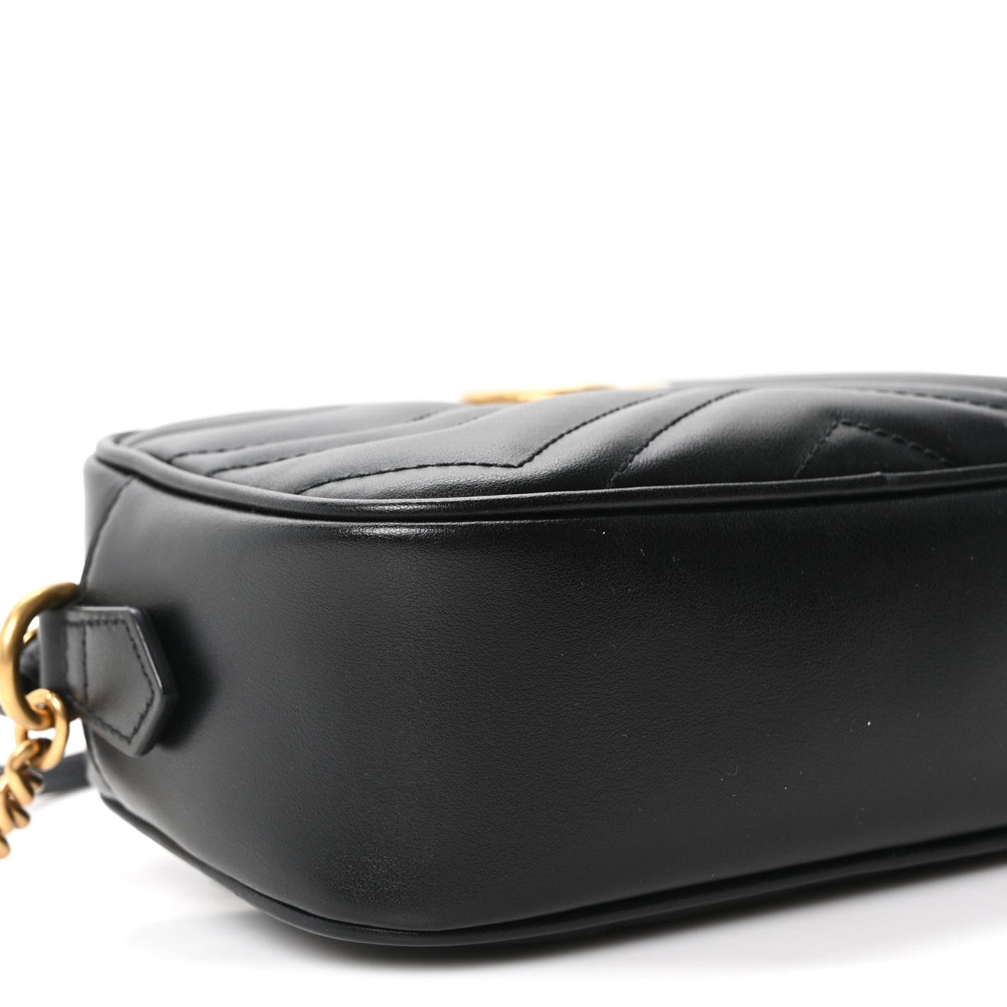 Calfskin Matelasse Mini GG Marmont Chain Shoulder Bag Black