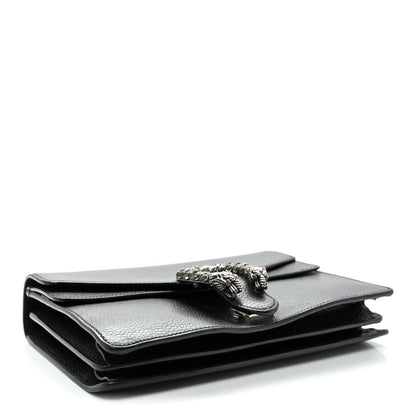 Pebbled Calfskin Small Dionysus Shoulder Bag Black
