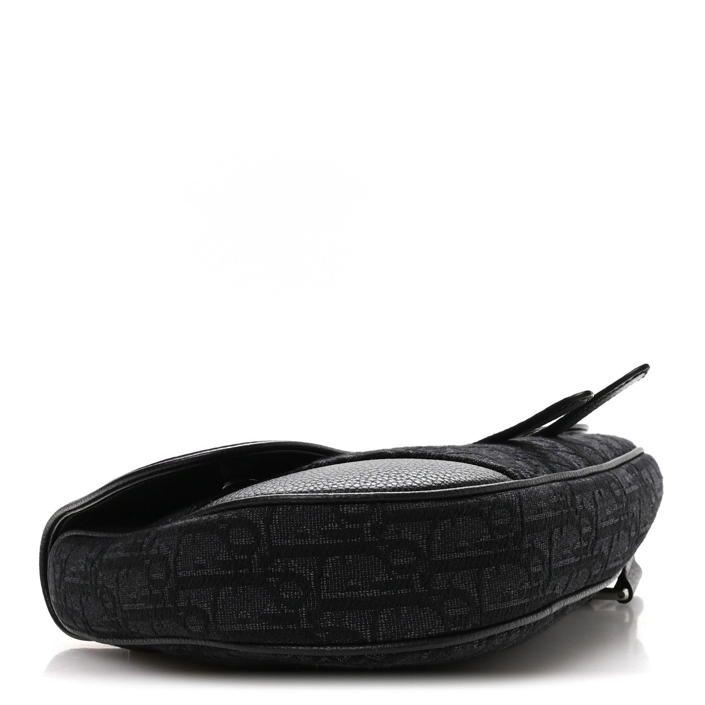 Grained Calfskin Oblique Mens Saddle Bag Black Blue